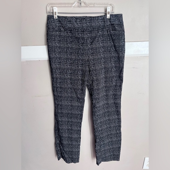 7Th Avenue Design Studio Pants - Women's Black and Gray Checkered Trousers Size 10